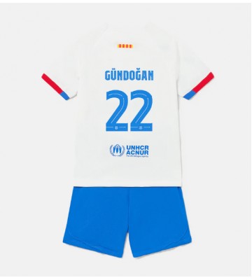 Barcelona Ilkay Gundogan #22 Udebanesæt Børn 2023-24 Kort ærmer (+ korte bukser)